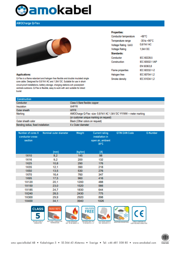 Amokabel - AMOCharge Q-flex - Datasheet