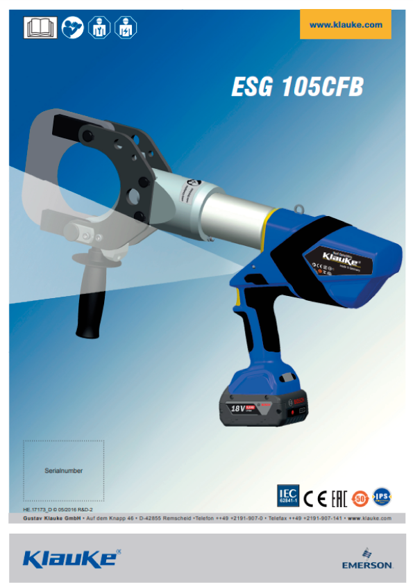 Klauke - ESG 105 CFB Käyttöohjeet