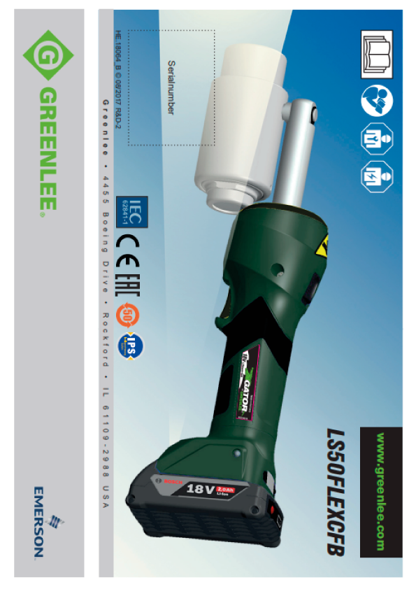 Greenlee - LS 50FLEX CFB Instructions For Use