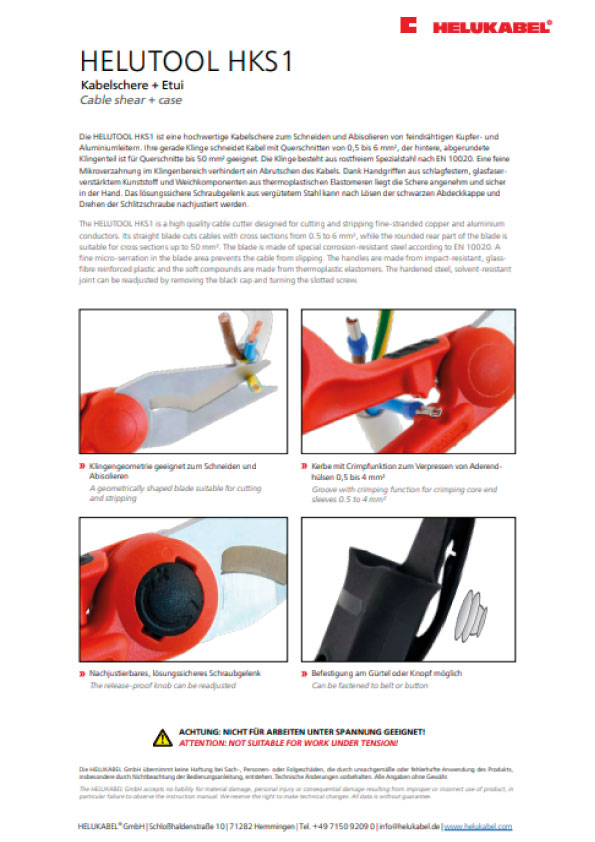 HELUKABEL - HELUTOOL HKS1 - Brochure