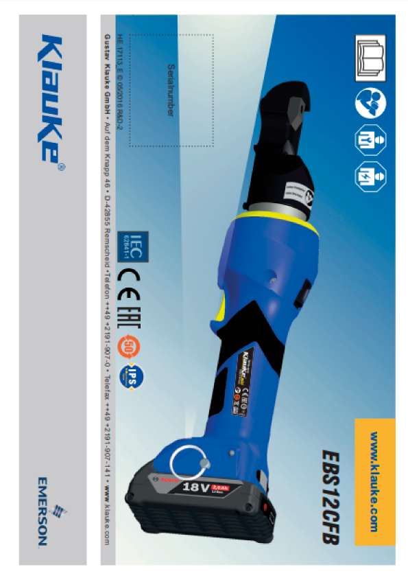 Klauke - EBS 12 CFB Instructions For Use