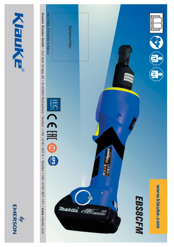 Klauke - EBS 8 CFM Instructions For Use