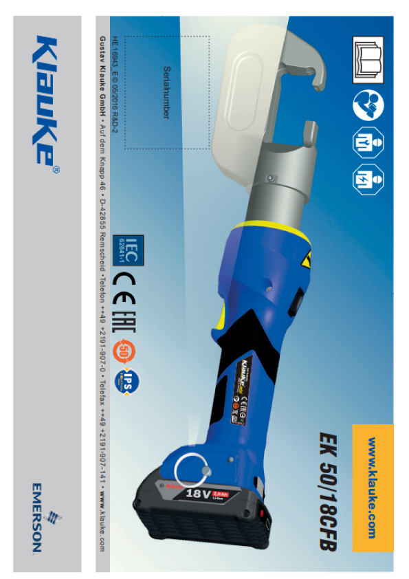 Klauke - EK 5018 CFB Instructions For Use 