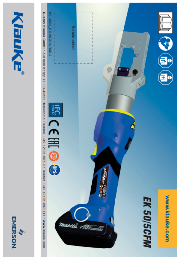 Klauke - EK 505 CFM Instructions For Use 