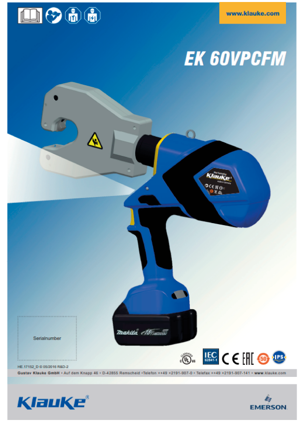 Klauke - EK 60 VP CFM Instructions For Use 