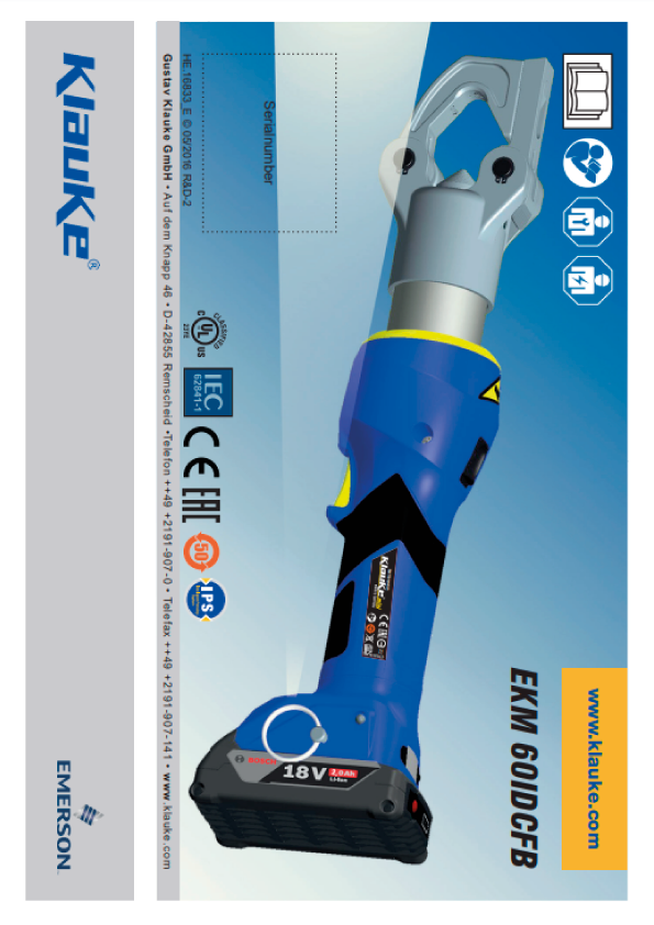 Klauke - EKM 60ID CFB Instructions For Use