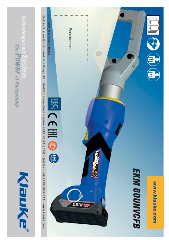 Klauke - EKM 60UNV CFB Instructions For Use