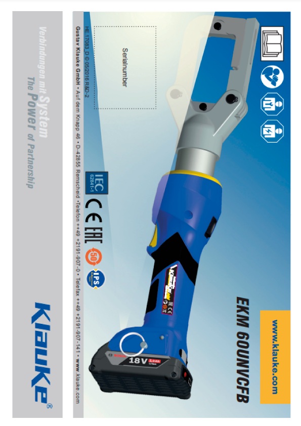 Klauke - EKM 60UNV CFB Instructions For Use