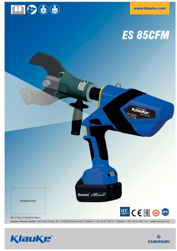 Klauke - ES 85 CFM Instructions For Use