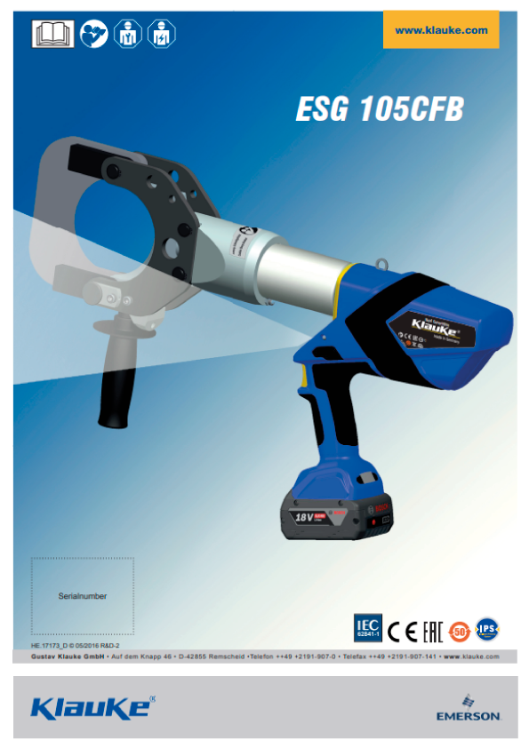 Klauke - ESG 105 CFB Instructions For Use