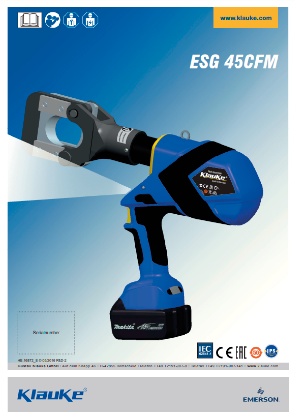 Klauke - ESG 45 CFM Instructions For Use