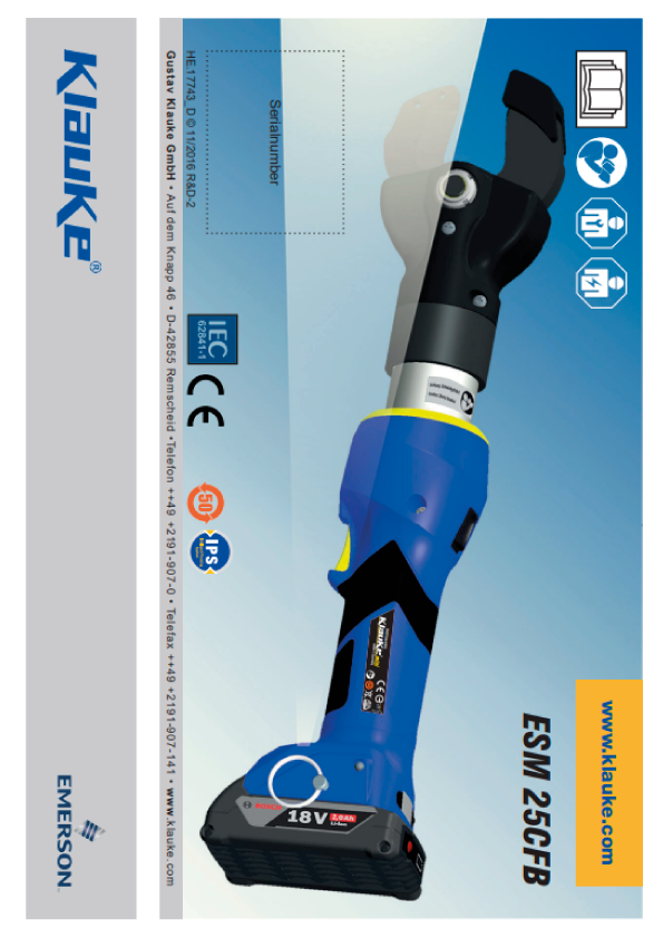 Klauke - ESM 25 CFB Instructions For Use