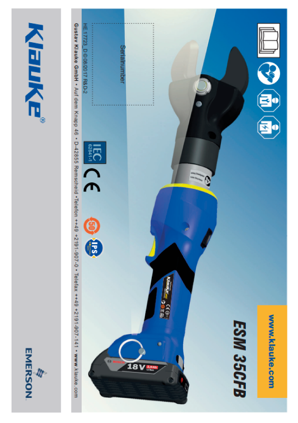 Klauke - ESM 35 CFB Instructions For Use