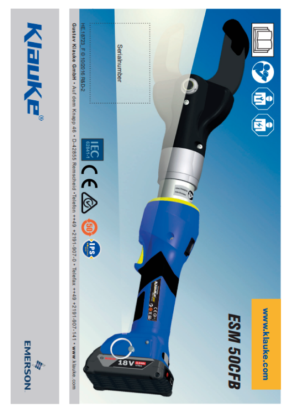 Klauke - ESM 50 CFB Instructions For Use