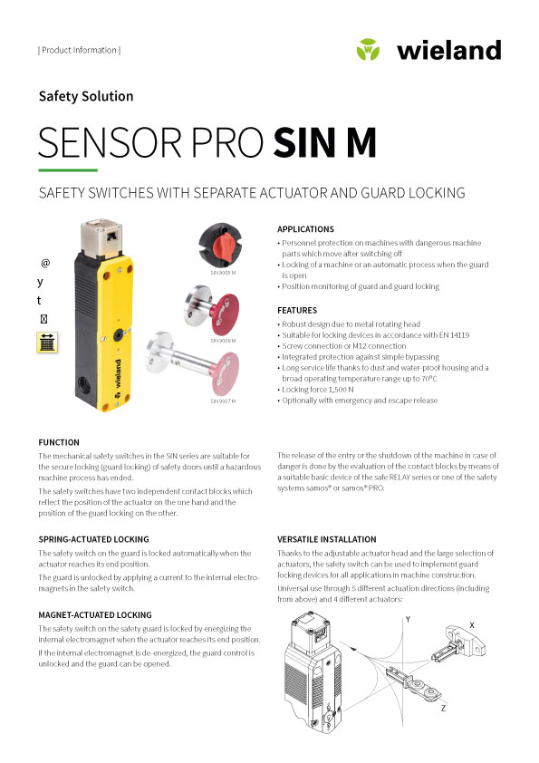 Wieland Electric – sensor PRO SIN M