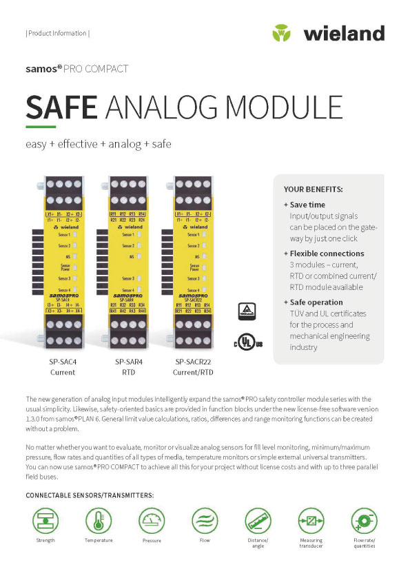 Wieland Electric – samos® PRO Analog Modules