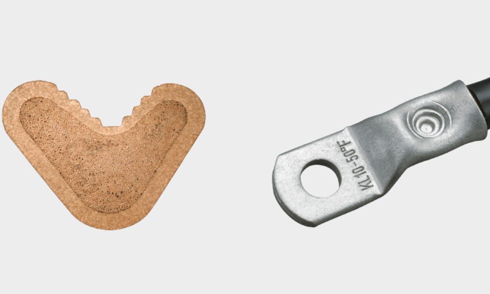 Microsection and klauke crimped cable lug (indent crimp)